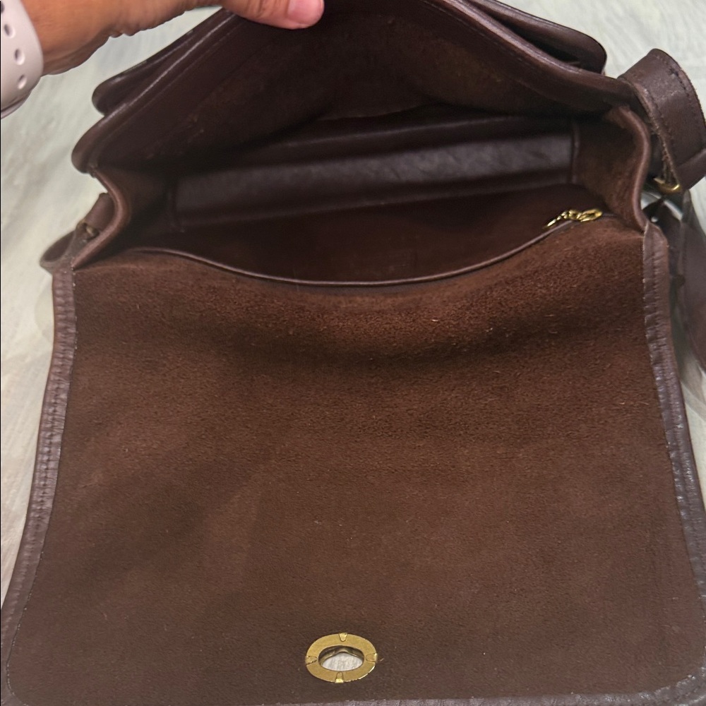 Vintage Coach Legacy Flap Brown Leather Crossbody Bag - Picture 7 of 11